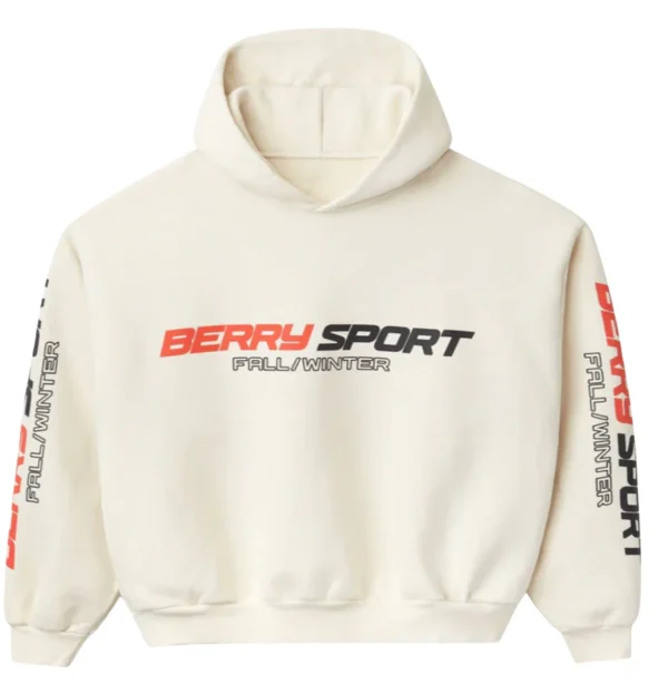 Raspberry Berry Sport Cream Hoodie